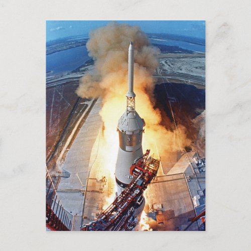 NASA Apollo 11 Moon Landing Rocket Launch Postcard