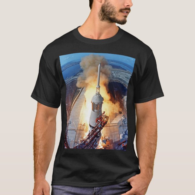 NASA Apollo 11 Moon Landing Rocket Launch T-Shirt (Front)