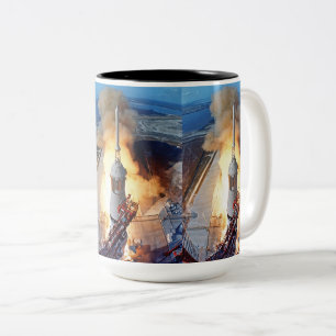 NASA Apollo 11 Moon Landing Rocket Launch Two-Tone Coffee Mug