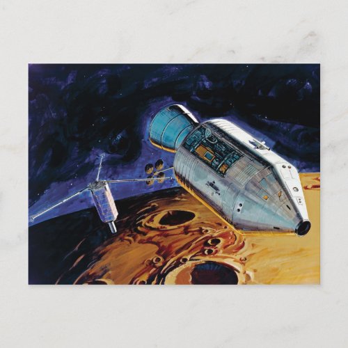 NASA Apollo 15 Subsatellite Lunar Orbit Artwork Postcard