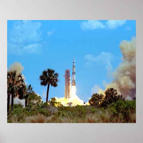 NASA Apollo 16 Saturn V Rocket Launch Poster