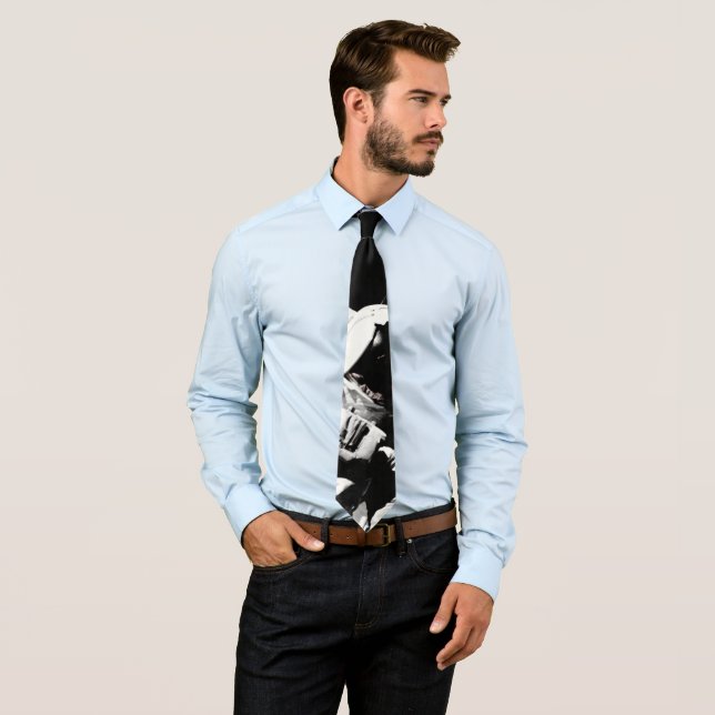 NASA Apollo 17 Astronaut Black White Artistic Neck Tie (In Situ)