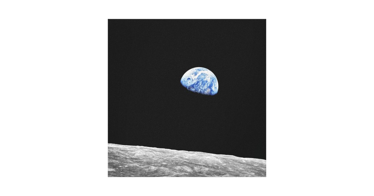 NASA Apollo 8 Earthrise Moon Lunar Orbit Photo Canvas ...