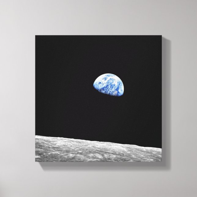 NASA Apollo 8 Earthrise Moon Lunar Orbit Photo Canvas Print (Front)