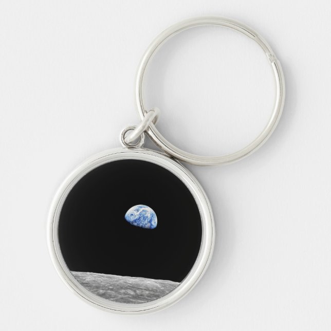 NASA Apollo 8 Earthrise Moon Lunar Orbit Photo Keychain (Front)