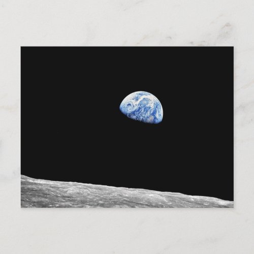 NASA Apollo 8 Earthrise Moon Lunar Orbit Photo Postcard