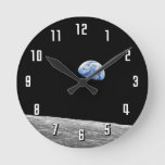 Nasa Apollo 8 Earthrise Moon Lunar Orbit Photo Round Clock at Zazzle