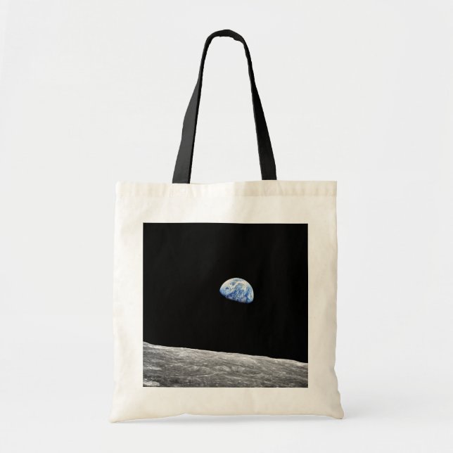 NASA Apollo 8 Earthrise Moon Lunar Orbit Photo Tote Bag (Front)