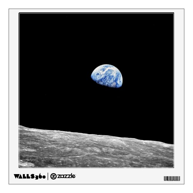 NASA Apollo 8 Earthrise Moon Lunar Orbit Photo Wall Decal (Front)