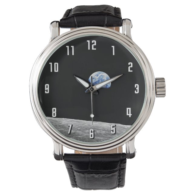 NASA Apollo 8 Earthrise Moon Lunar Orbit Photo Watch (Front)