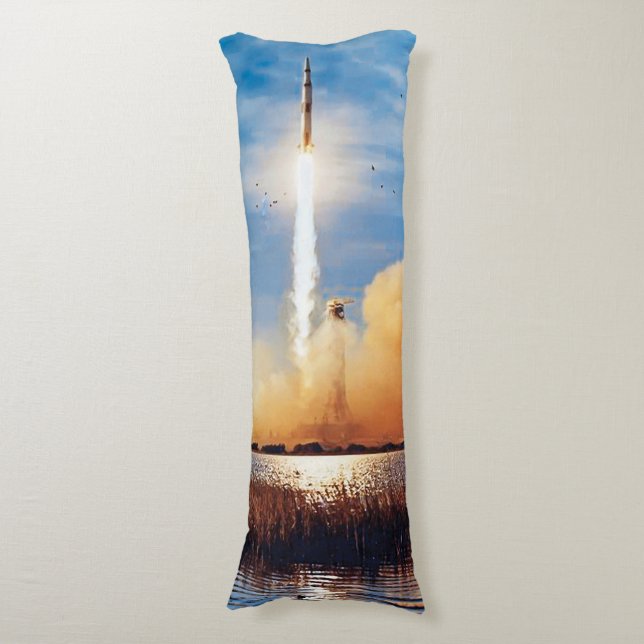 NASA Apollo 8 Rocket Launch Kennedy Space Center Body Pillow (Front Vertical)