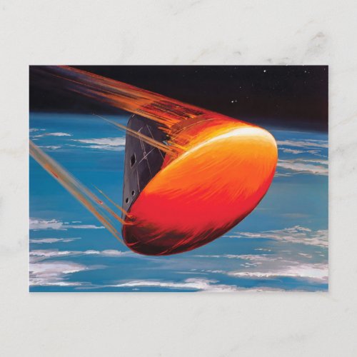 NASA Apollo Command Module Space Capsule Artwork Postcard