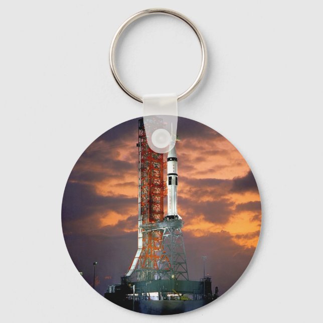NASA Apollo Soyuz Launch Vehicle Sunrise Launchpad Keychain (Front)