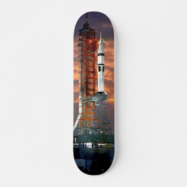 NASA Apollo Soyuz Launch Vehicle Sunrise Launchpad Skateboard Deck (Front)