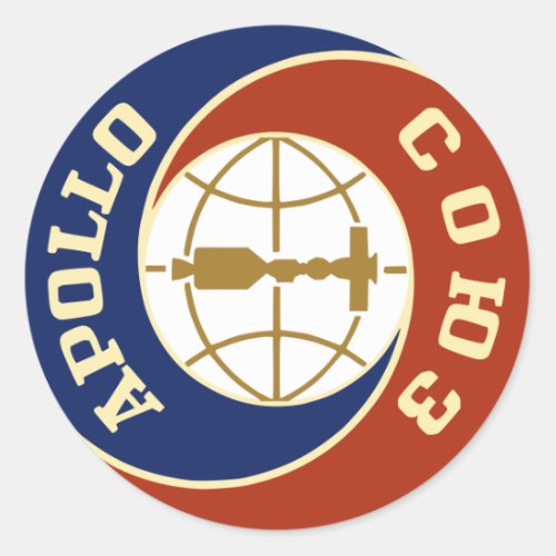 nasa apollo space program classic round sticker