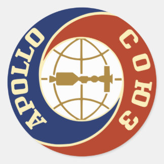 nasa apollo space program classic round sticker