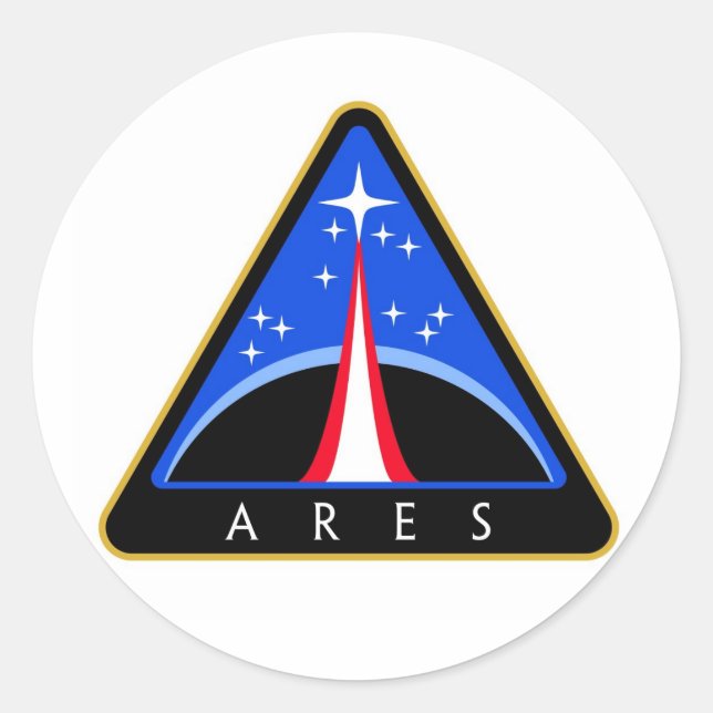 NASA Ares Rocket Logo Classic Round Sticker (Front)