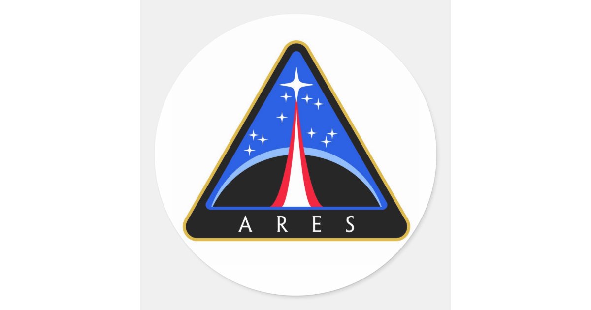 NASA Ares Rocket Logo Classic Round Sticker | Zazzle