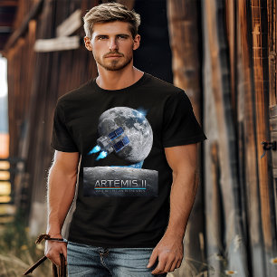 NASA Artemis II Moon Mission Galaxy Rocket Gear T-Shirt