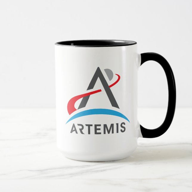 NASA Artemis Logo Eclipse Black Trim Mug (Right)