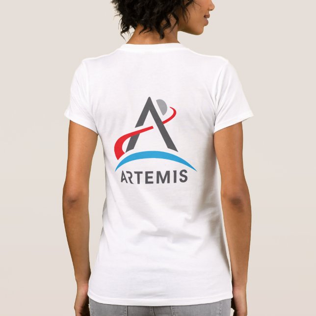 NASA Artemis Logo Women’s Rocket White T-Shirt (Back)