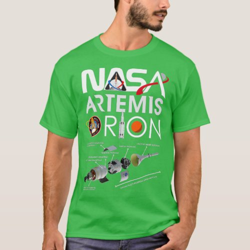 Nasa Artemis Orion Space Launch System SLS Schemat T_Shirt