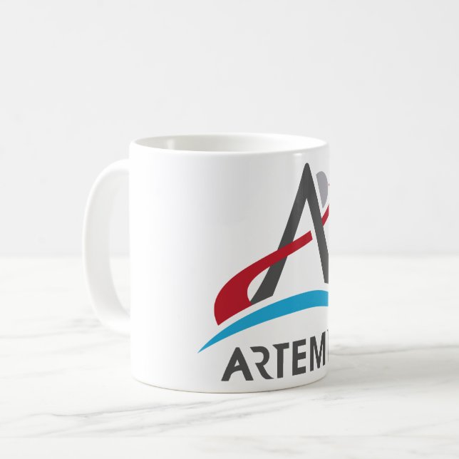 NASA Artemis Program Logo Mars 2024 Astronaut Coffee Mug (Front Left)