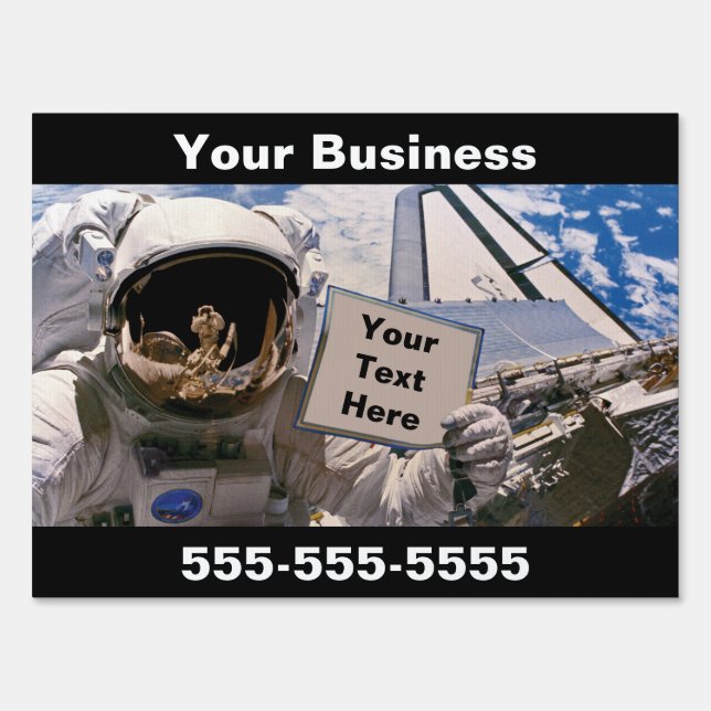 NASA Astronaut Holding Sign - Add Custom Text (Front)