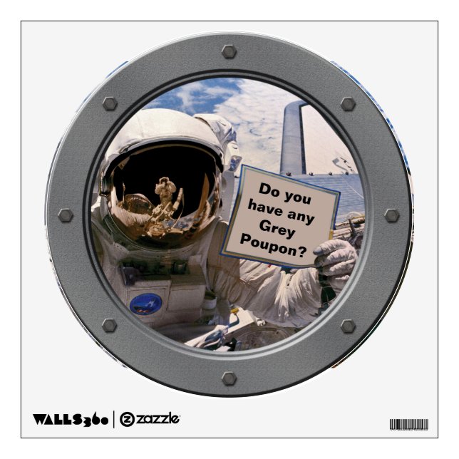 NASA Astronaut Sign Porthole - Add Custom Text Wall Sticker (Front)