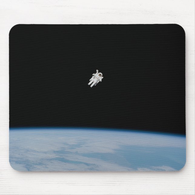 NASA Astronaut Spacewalking Above Earth Mouse Pad (Front)
