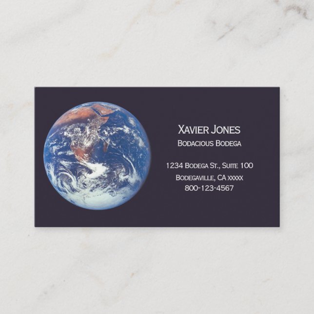 NASA Earth Apollo 17 personalized business card (Front)