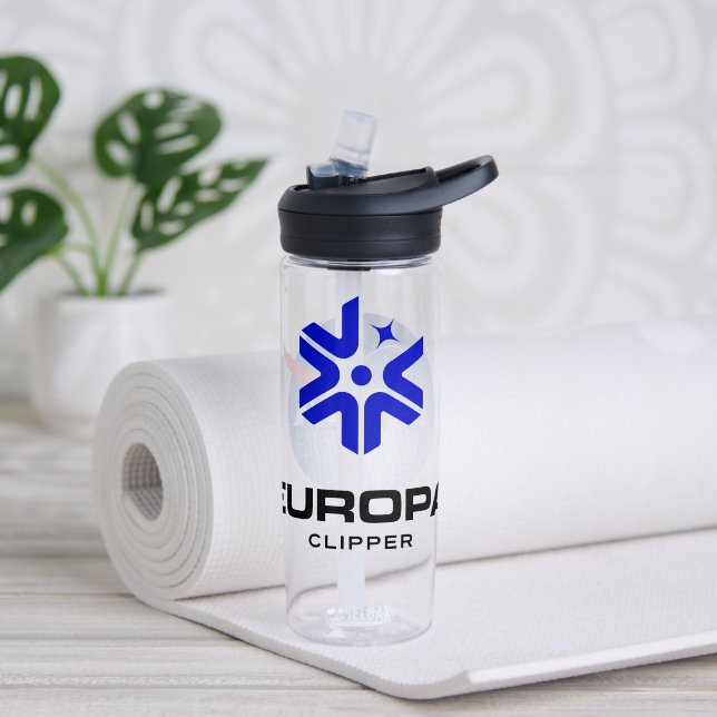 NASA Europa Clipper Logo Clear 20 oz Water Bottle (Yoga (Rotated))