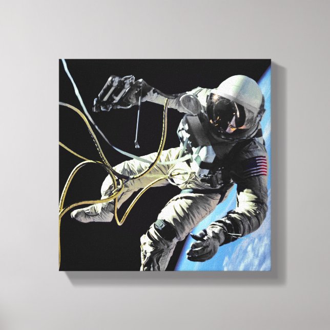NASA First American Astronaut Spacewalk Photo Canvas Print (Front)