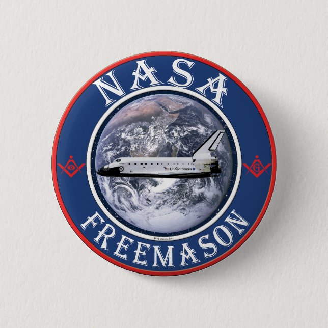 NASA  Freemason Pinback Button (Front)