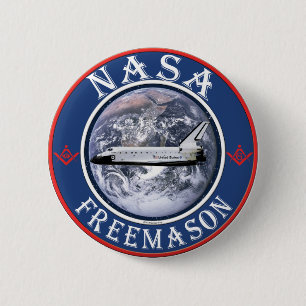 NASA Freemason Pinback Button