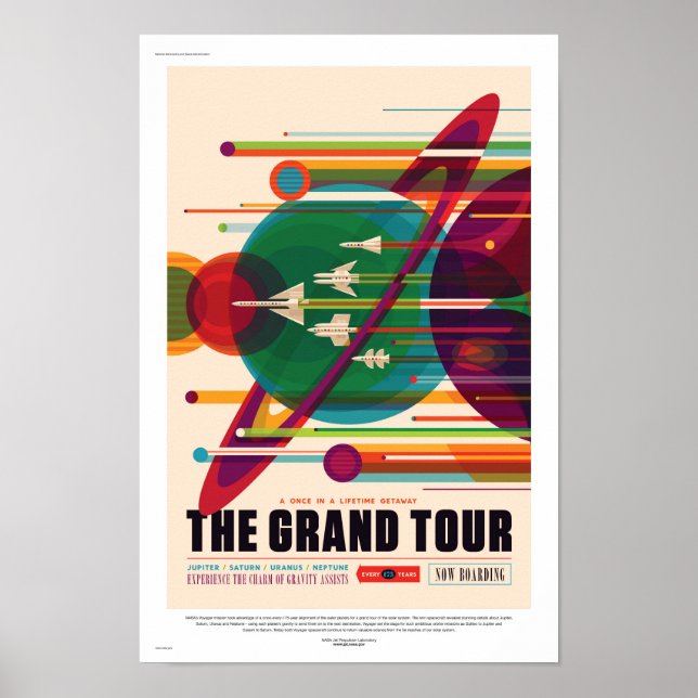 NASA Future Sci Fi Travel Poster - The Grand Tour (Front)