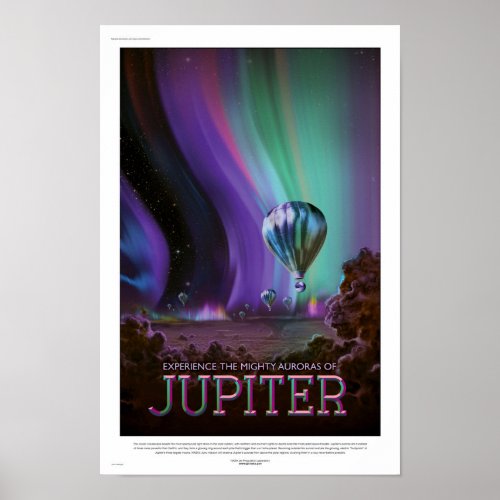 NASA Future Travel Poster _ Auroras of Jupiter