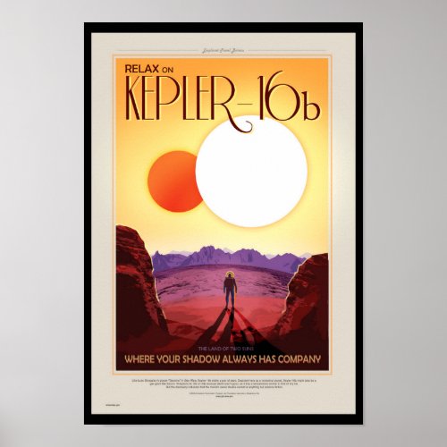 NASA Future Travel Poster _ Relax on Kepler 16b