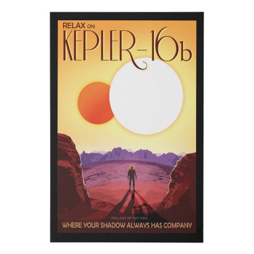 NASA Future Travel Poster _ Relax on Kepler 16b Faux Canvas Print