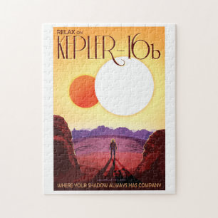 NASA Future Travel Poster - Relax on Kepler 16b Jigsaw Puzzle