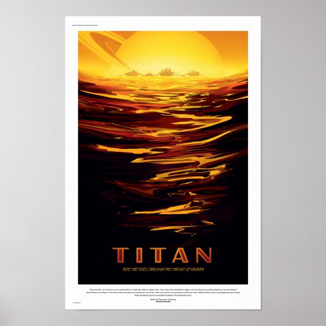 NASA Future Travel Poster - Saturn's Moon Titan (Front)