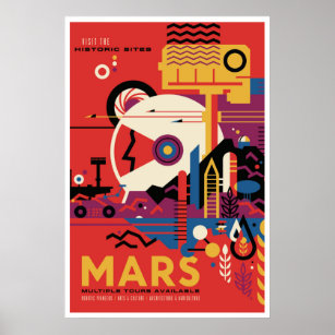 NASA Future Travel Poster Visit Mars Space