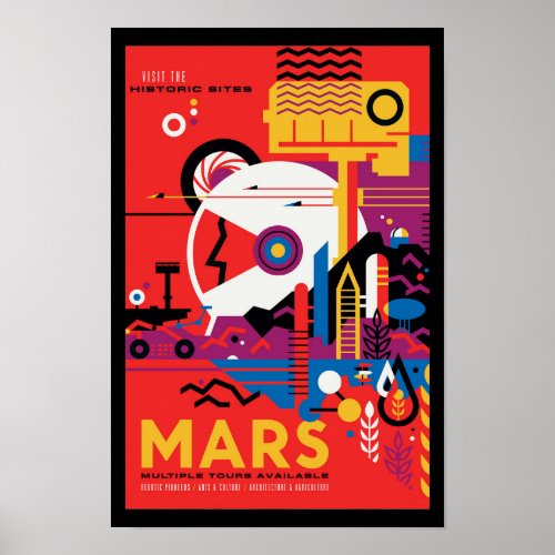 NASA Future Travel Poster _ Visit Planet Mars