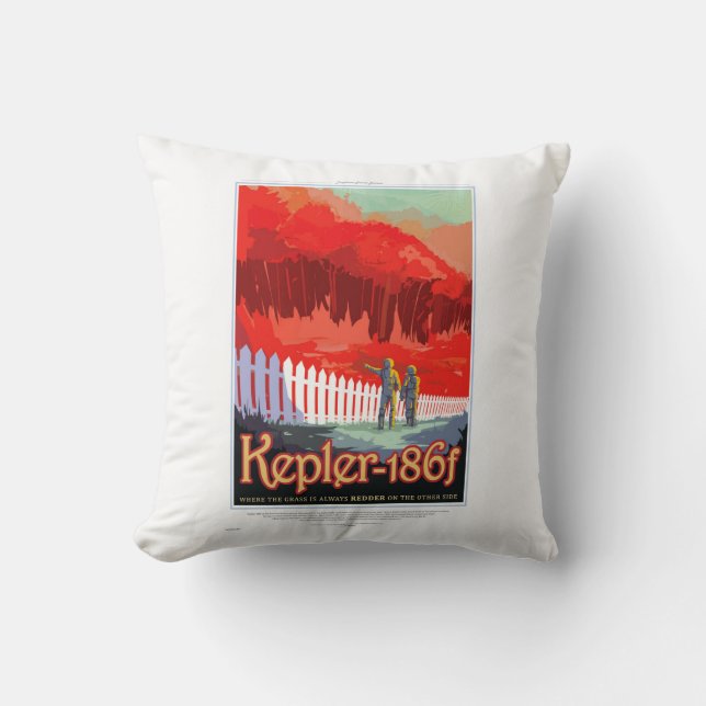 NASA Future Travel Sci Fi Poster - Kepler 186f Throw Pillow (Front)