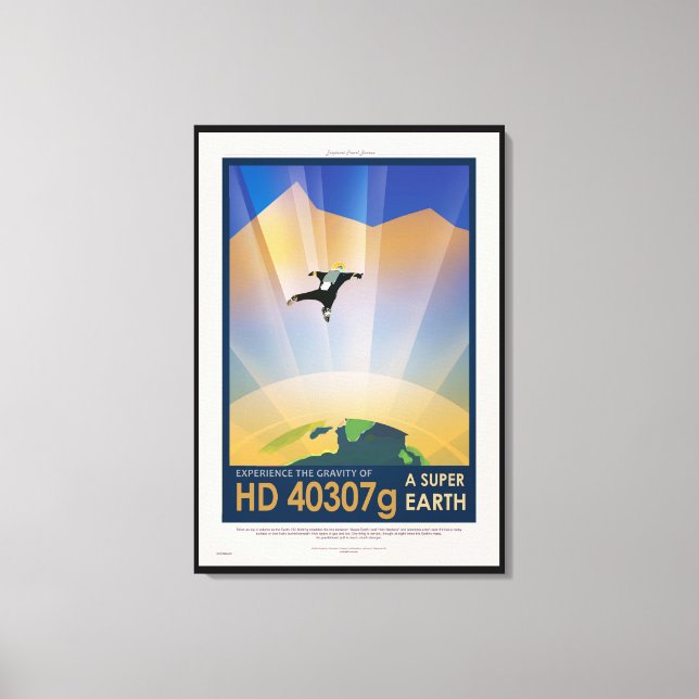 NASA Future Travel Sci Fi Poster - Super Earth Canvas Print (Front)
