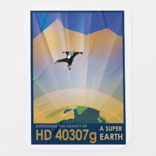 NASA Future Travel Sci Fi Poster - Super Earth Swaddle Blanket