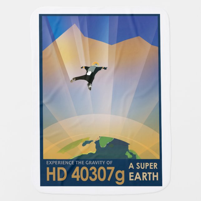 NASA Future Travel Sci Fi Poster - Super Earth Swaddle Blanket (Front)