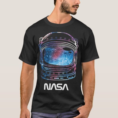 NASA Galaxy Lineart Fill Helmet T_Shirt