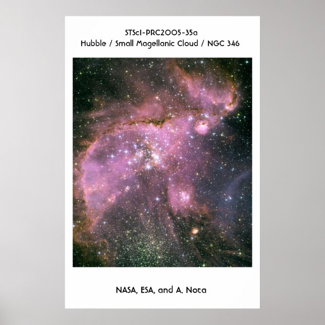 NASA / Hubble / Small Magellanic Cloud / NGC 346 Poster (Front)