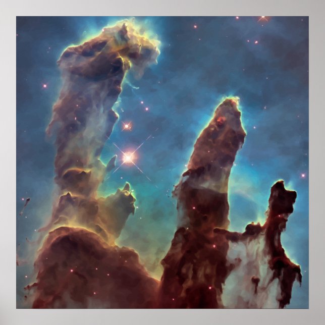 NASA Hubble Telescope Photo PIllars of Creation Poster (Front)